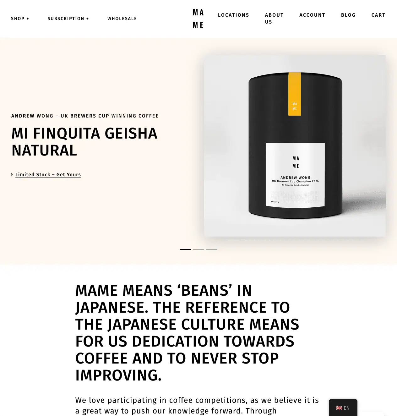 MAME Coffee Website
