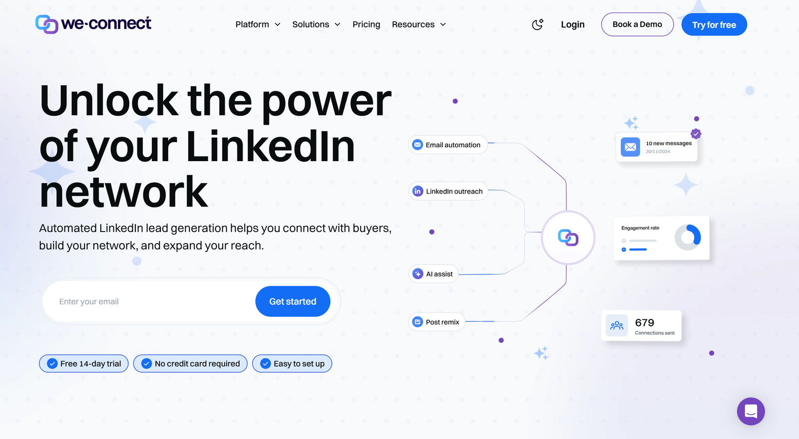We-Connect dashboard interface showing customizable white-label LinkedIn automation analytics and campaign management tools