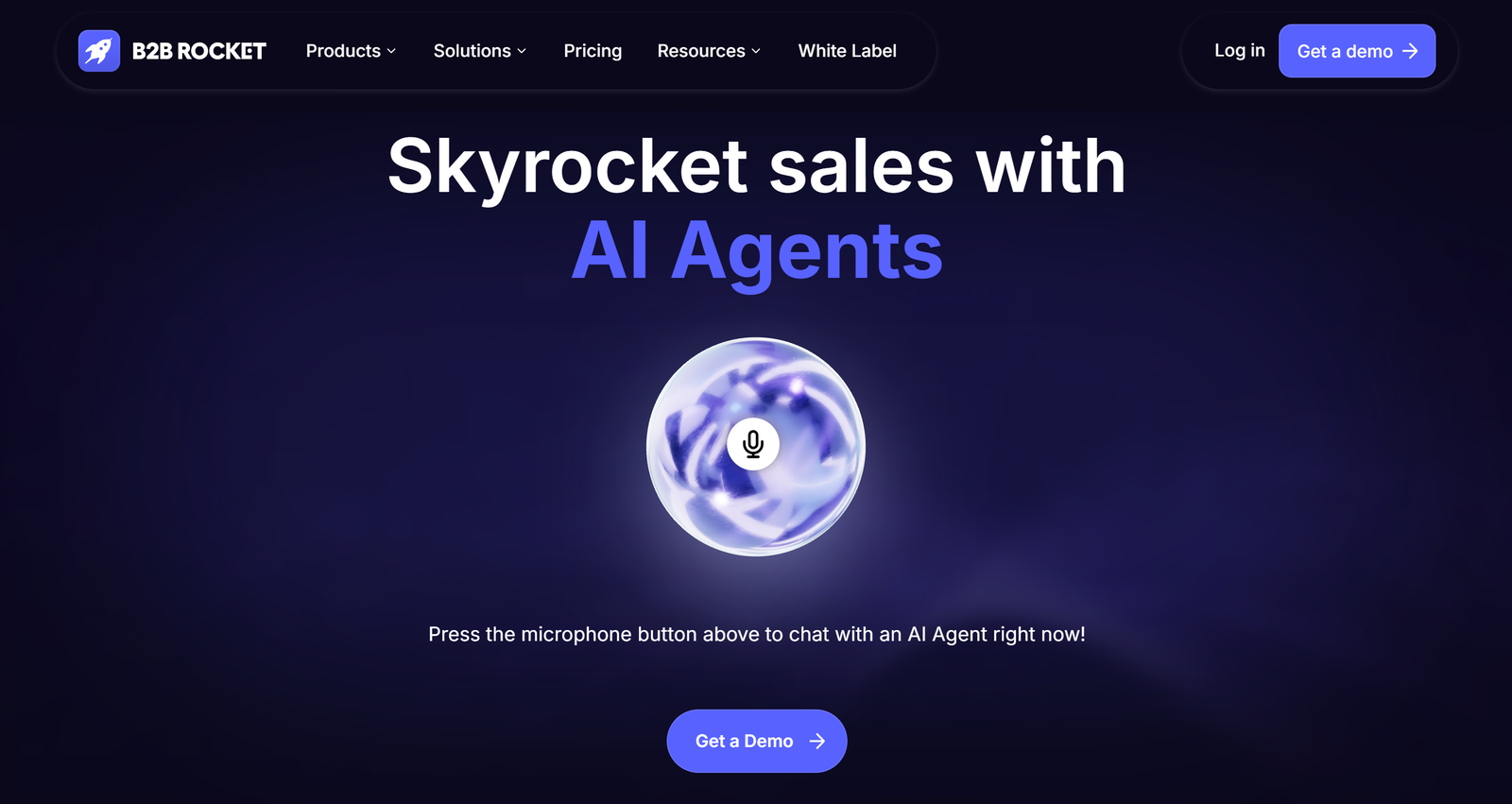 B2B Rocket AI dashboard interface showing white-label sales automation analytics