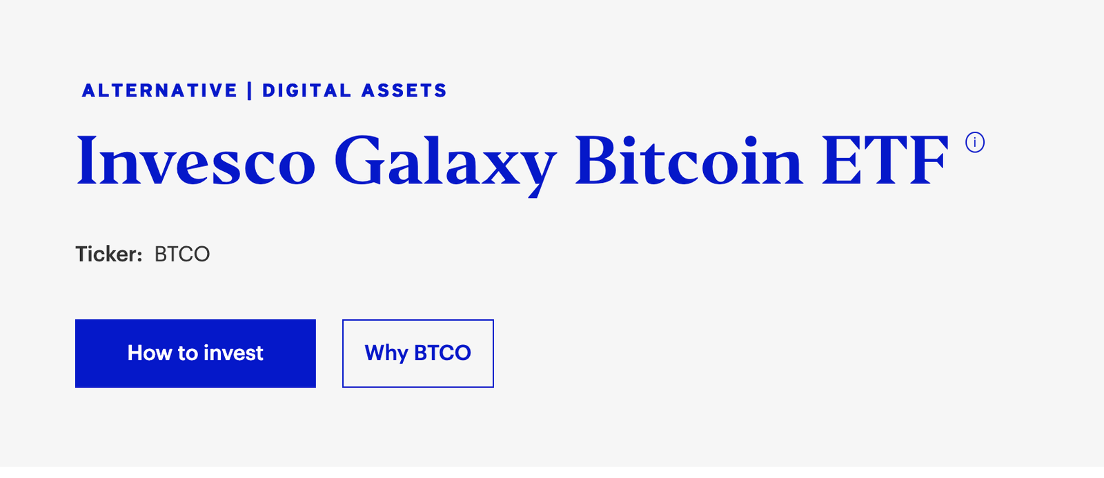 Invesco Galaxy Bitcoin ETF: BTCO logo