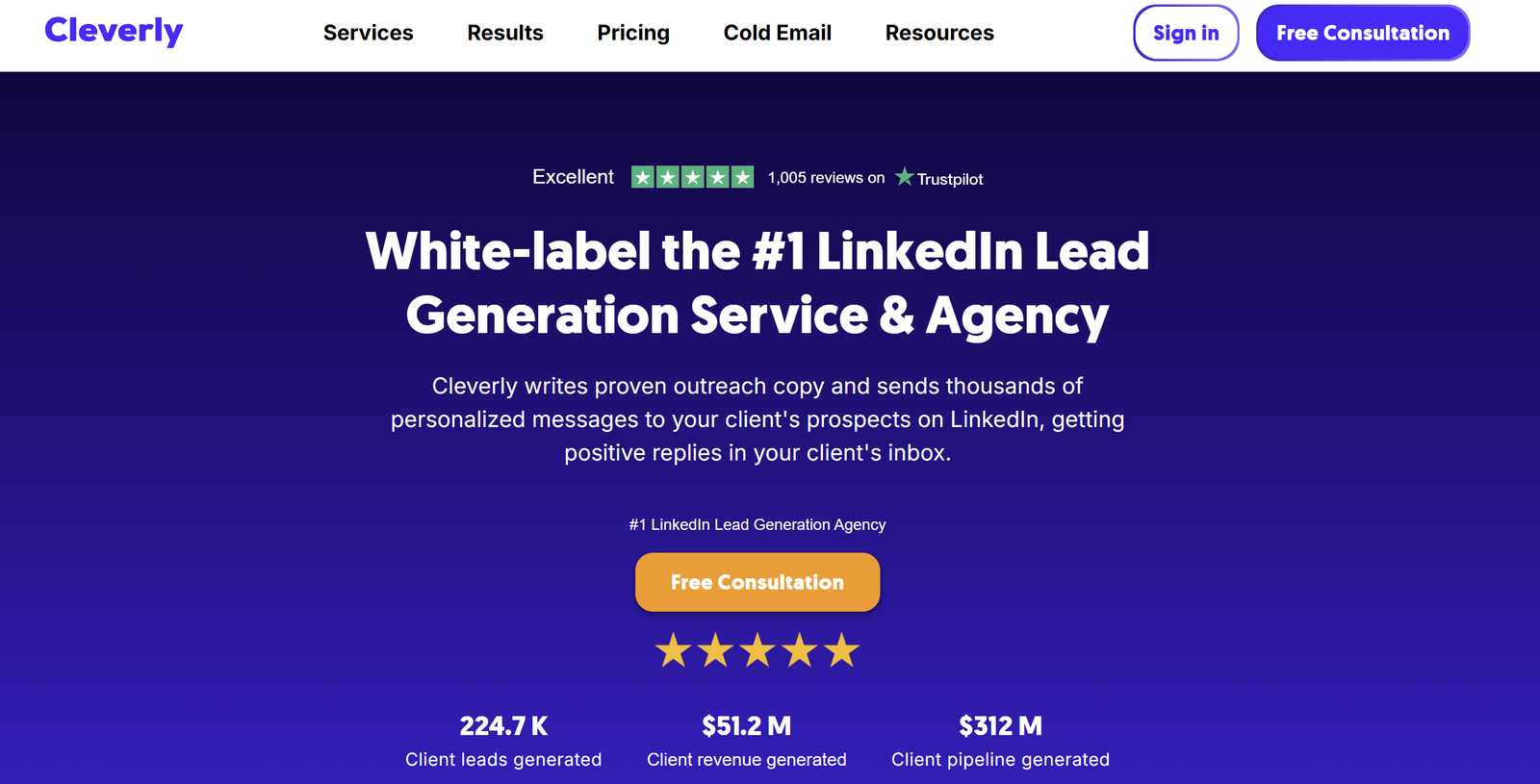 AI-driven B2B lead generation platform offering white-label LinkedIn prospecting, CRM sync, and automated campaign management