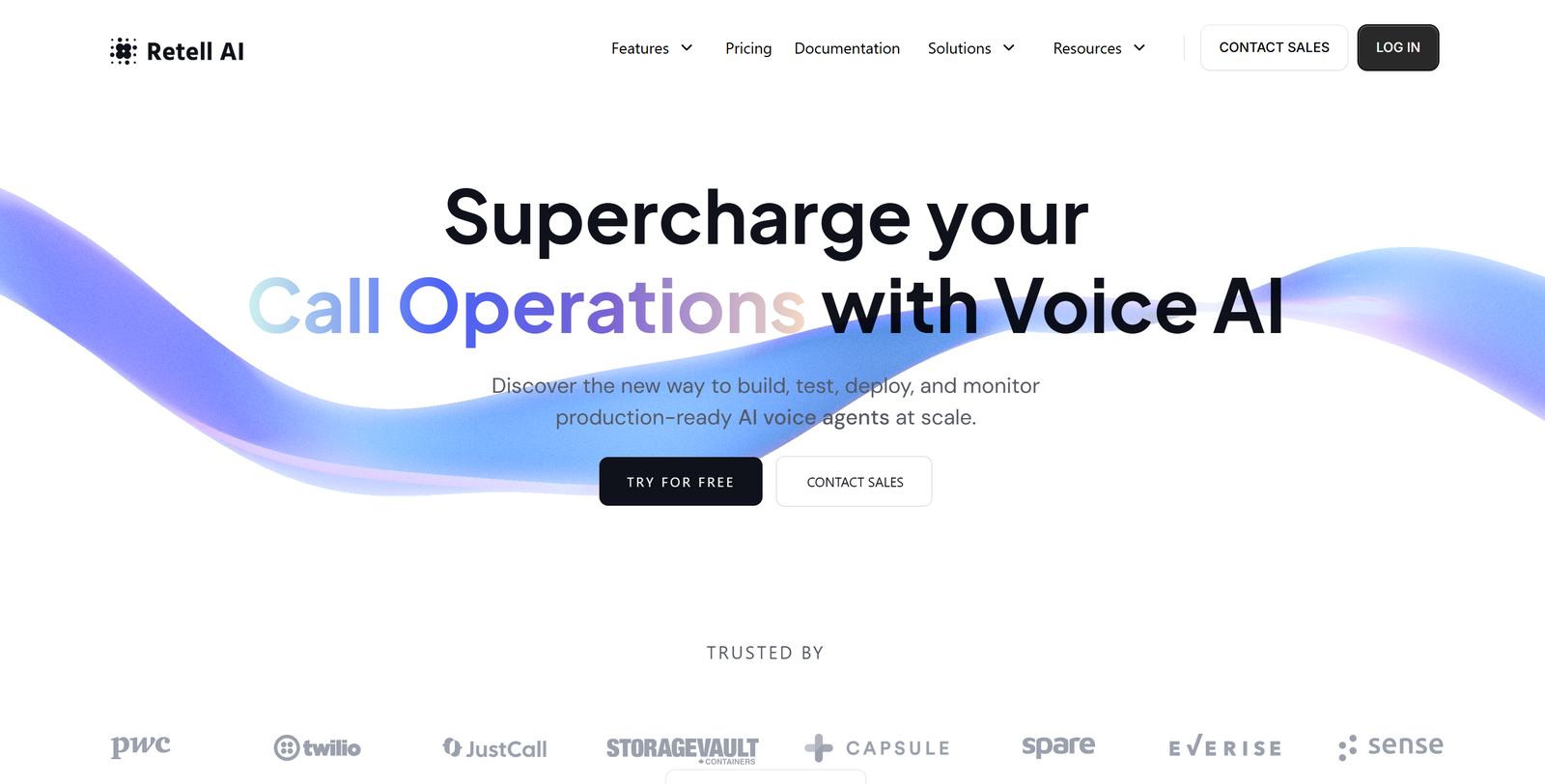 Retell AI dashboard displaying real-time call analytics and voice agent workflow builder.