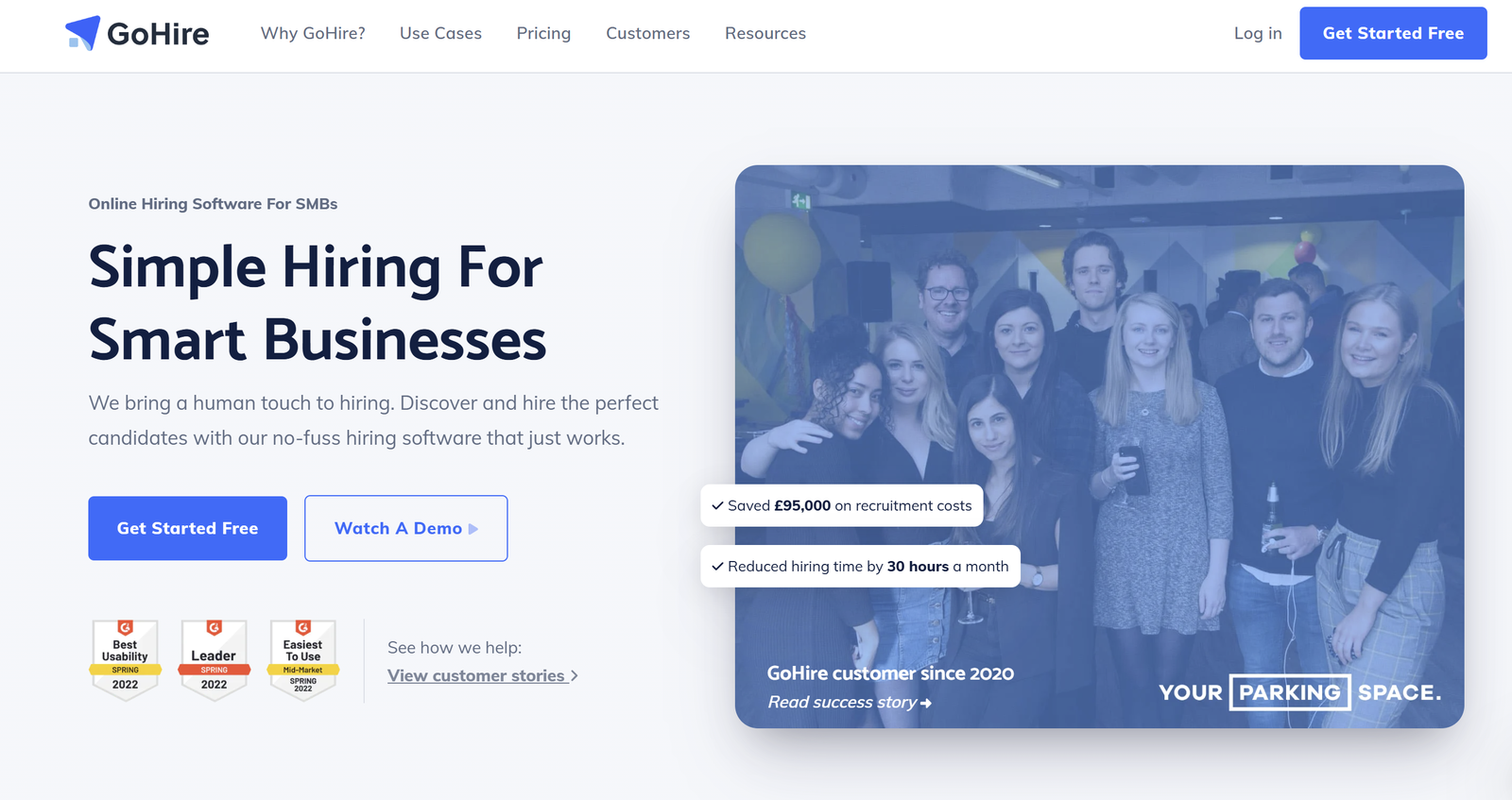 GoHire dashboard interface showing customizable white-label recruitment analytics and candidate management tools