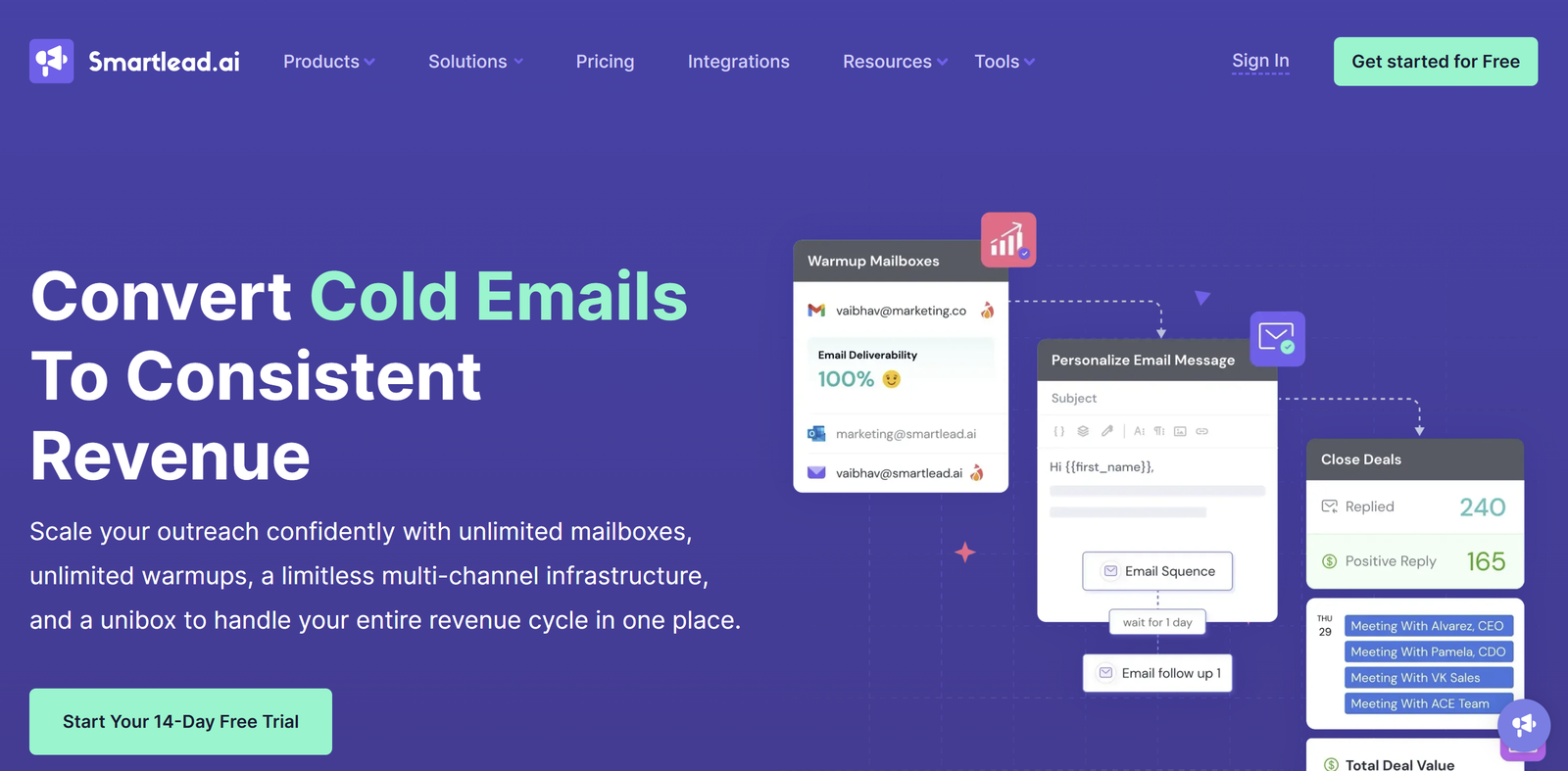 AI cold email software with white-label dashboards, automated warmups, and multi-channel outreach for agencies
