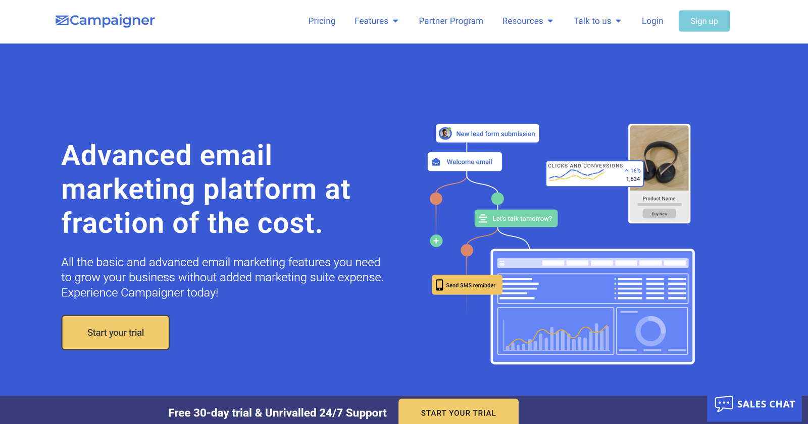 Professional managing Campaigner’s AI-driven email workflows and branded client dashboard.