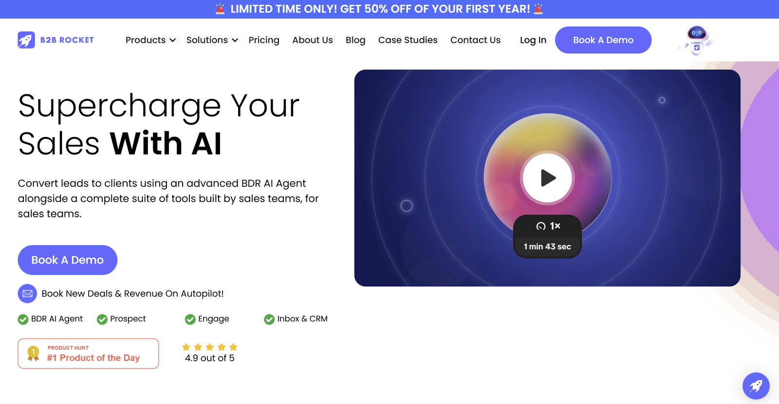 AI-powered SaaS platform offering white-label sales automation tools for lead generation and CRM integration.