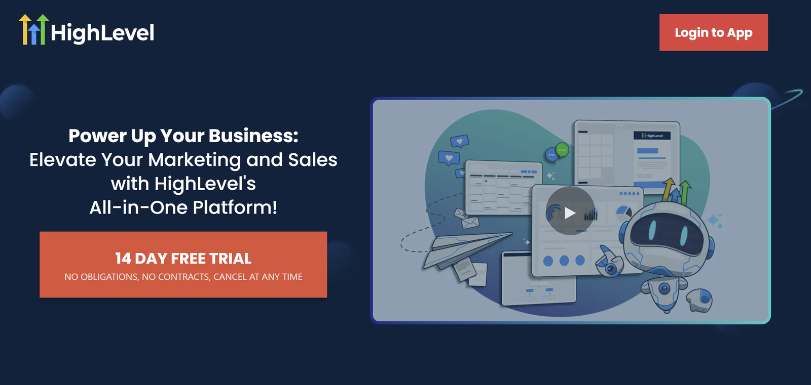 GoHighLevel dashboard interface showing white-label CRM marketing automation features