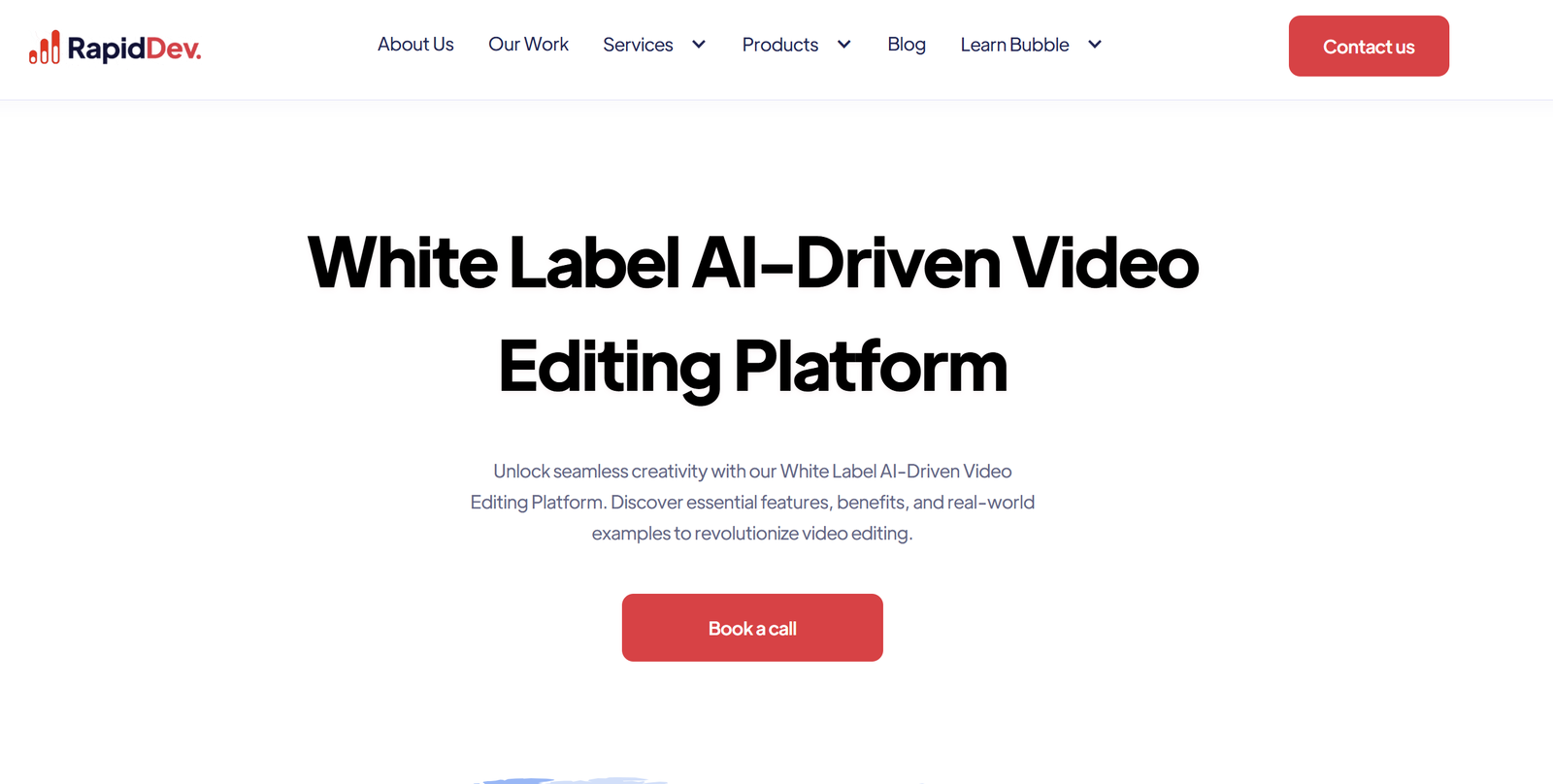 AI-powered video editing platform with white-label branding, automated tools, and real-time collaboration for enterprises.