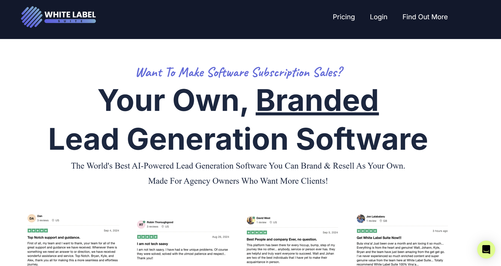 AI-driven lead generation platform offering white-label LinkedIn prospecting, CRM sync, and automated campaign management for agencies.