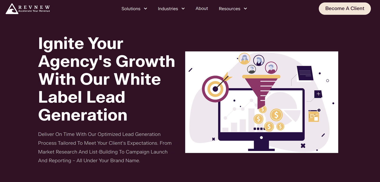 AI-enhanced B2B lead generation platform with white-label CRM integration and multi-channel campaign analytics