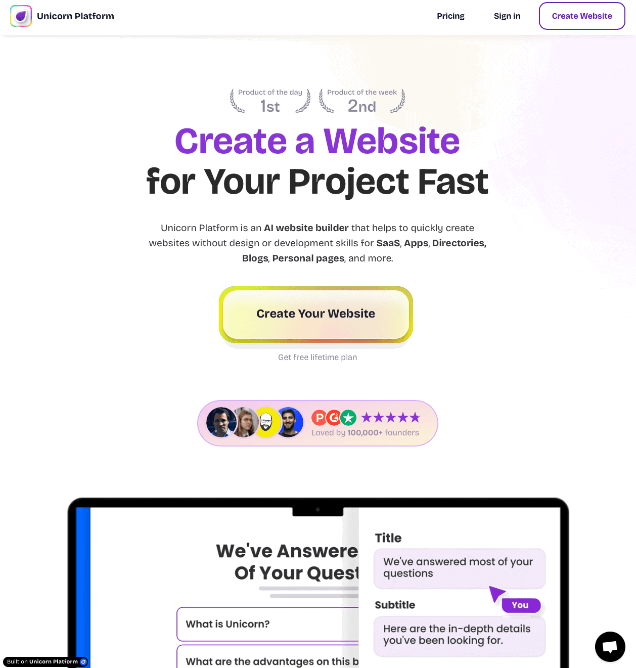 Unicorn Platform Website