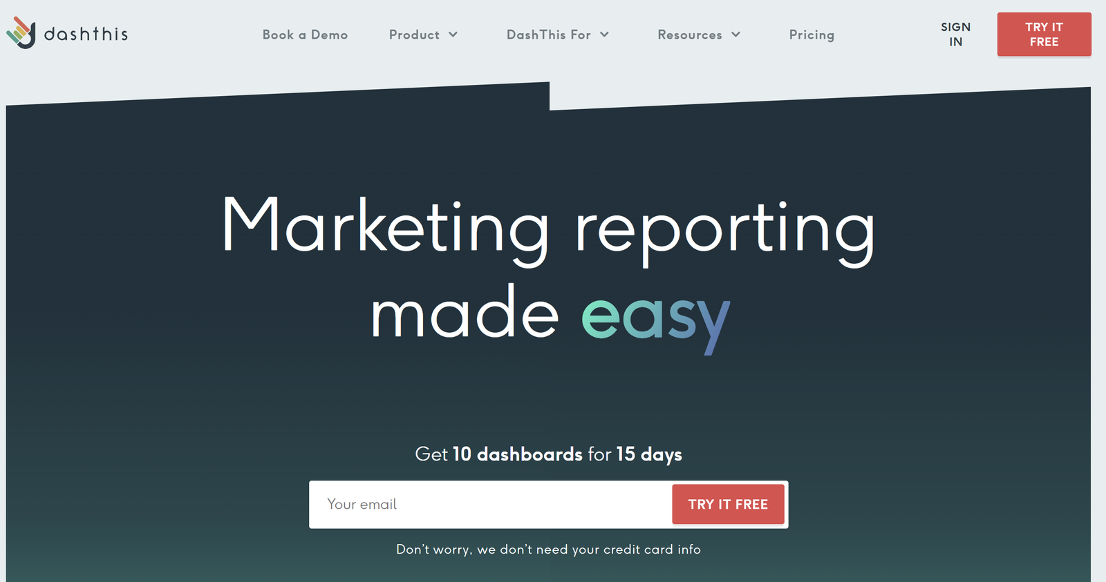 DashThis white-label dashboard showing marketing KPIs and brand customization